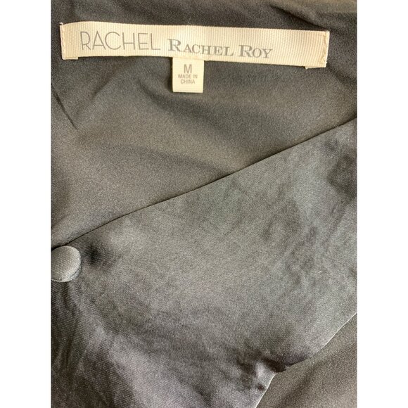Rachel Rachel Roy Size S/M Black Double V Swing Dress Cold Shoulder Mini 6945 - Picture 6 of 16